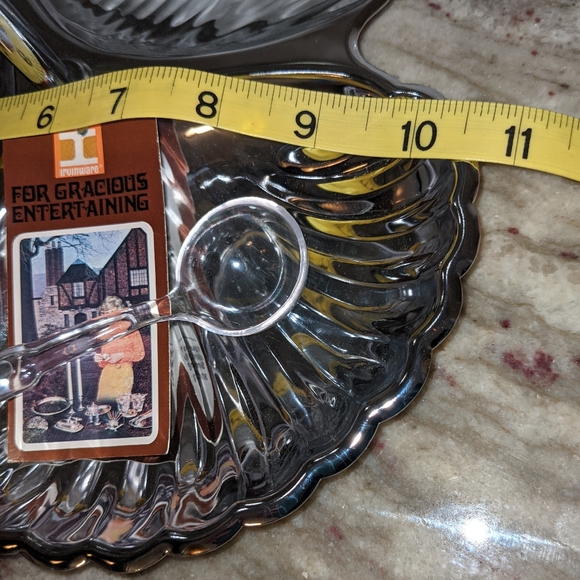 Irvinware VTG Clamshell Bowls, Glass Dishes & Spoons W/ Box Gourmet Lazy Susan - Picture 11 of 12